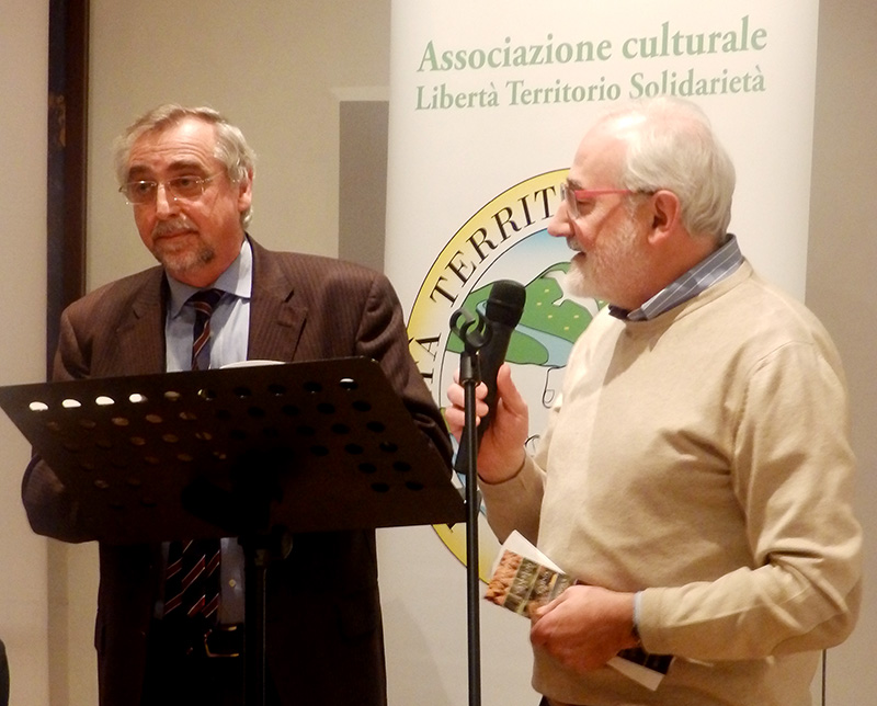 Il presidente associazione LST Brussa con il presidente della CaRiGo Gianluigi Chiozza